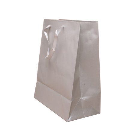 paper bags grey silver metallic gift carrier code bag shoppingbagsdirect