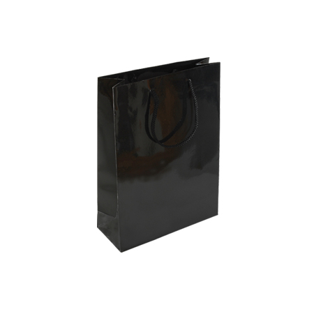 PBK85SG - Small Black Gloss Laminated Paper Gift Bags