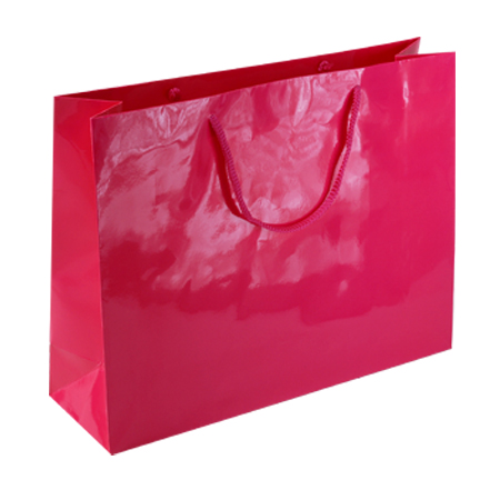 PDP88LG - Large Dark Pink Gloss Laminated Paper Bags