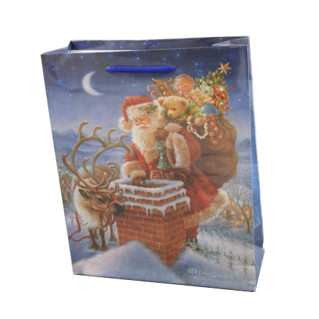 Medium Sky Blue Christmas Santa Chimney Gift Bag Medium Sky Blue Christmas Santa Chimney Gift Bag
