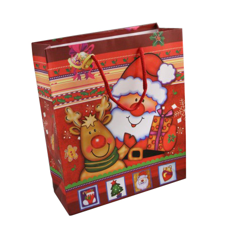 Medium Red Christmas Santa Reindeer Gift Bag Medium Red Christmas Santa Reindeer Gift Bag