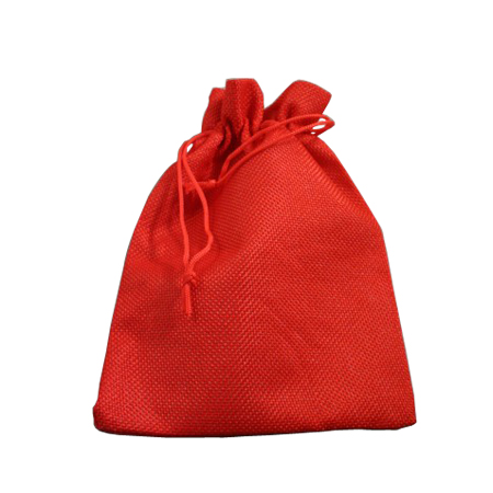 Medium Red Jute Effect Drawstring Gift Bag Medium Red Jute Effect Drawstring Gift Bag