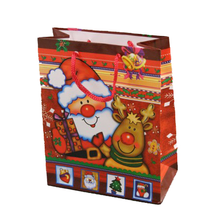 Small-Red-Christmas Santa Reindeer Gift Bag