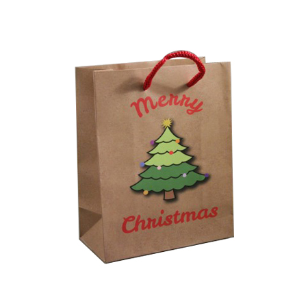 Small-Brown-Merry Christmas with Christmas Tree Gift Bag Small-Brown-Merry Christmas with Christmas Tree Gift Bag