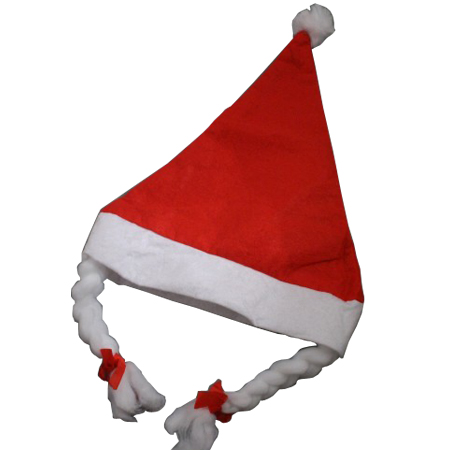 Christmas Santa Hat with Plaits Christmas Santa Hat with Plaits