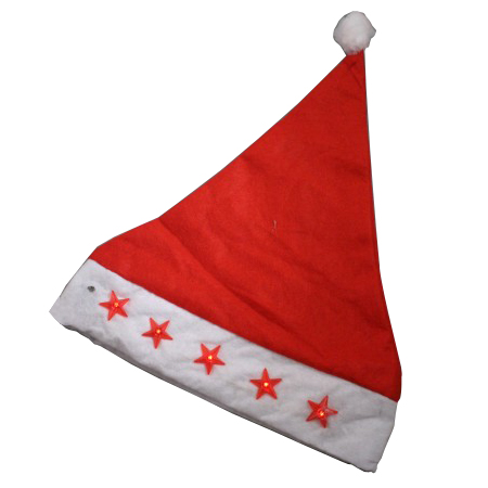 Flashing Red Stars Christmas Santa Hats Flashing Red Stars Christmas Santa Hats