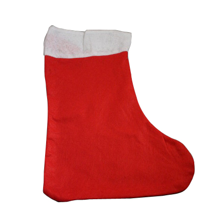 Medium-Red Fabric with White Trim-Christmas Stocking