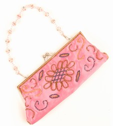 -Pink with Blue/Bronze Sequins-Ladies Handbags