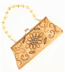 -Gold with Blue/Bronze Sequins-Ladies Handbags