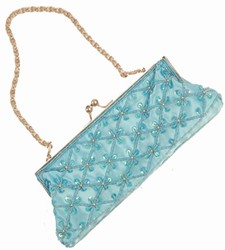 -Sky Blue with Blue Sequins-Ladies Handbags