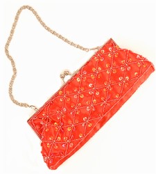 Small Red with Red Sequins Organza Bags