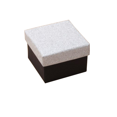 Extra Small Black Gift Box with Silver Glitter Lid Extra Small Black Gift Box with Silver Glitter Lid