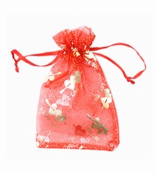 Small Red & Gold I Love You Organza Bags