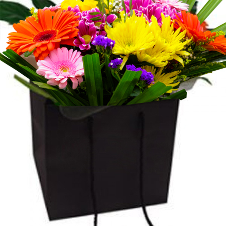 Large Black Florist Paper Bag