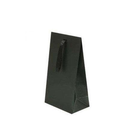 Small Black Matt Laminated Ribbon Bags