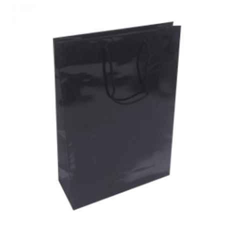 Medium Black Gloss Laminated Paper Bag