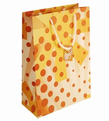 Large Orange Circles Paper Bags with Gift Tag