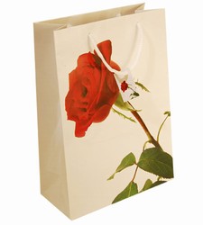 Medium-Red Rose-Paper Bags with Gift Tag