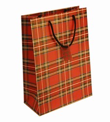 Large Red Tartan Paper Gift Bag Large Red Tartan Paper Gift Bag