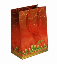 Medium-Red Xmas-Christmas Gift  Bags with Gift Tag