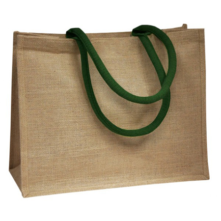 Large Dark Green Handle Jute Bags