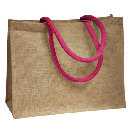 Jute Bags With Pink Padded Handle