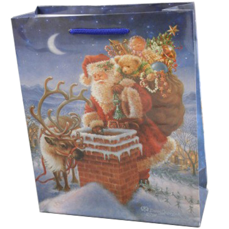 Large-Sky Blue-Christmas Santa Chimney Gift Bag