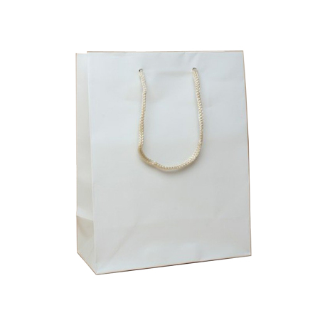 Small Matt Laminated Paper Bags with Rope Handles-15x20x8cm Small Matt Laminated Paper Bags with Rope Handles-15x20x8cm