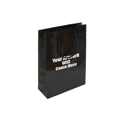 Small Gloss Laminated Paper Bags with Rope Handles-15x20x8cm