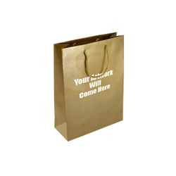 Small Gloss Laminated Paper Bags with Rope Handles-15x20x8cm