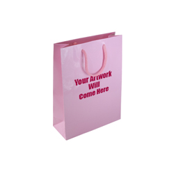 Small Gloss Laminated Paper Bags with Rope Handles-15x20x8cm