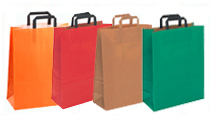 Kraft Paper Plain Bags with Flat Tape Handle