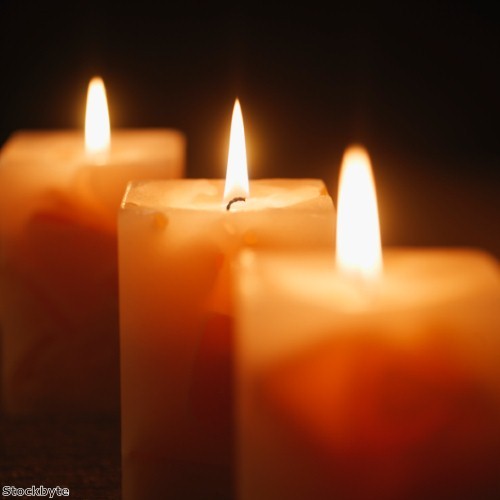 Paper bags used to make memorial candles 